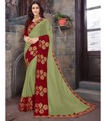 Green Embroidered Georgette saree with blouse