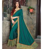 Green Embroidered Art Silk saree with blouse