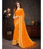 Mustard Embroidered Art Silk saree with blouse