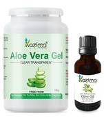 Kazima Aloe Vera Gel Raw (1KG) and Olive oil (15ml) - Ideal for Skin Treatment