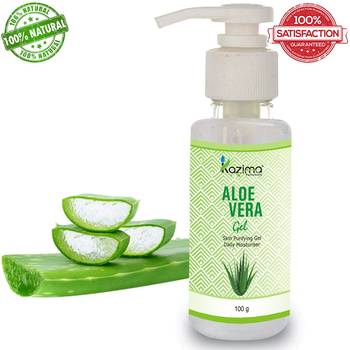 Kazima  Pure Natural Aloe Vera Gel Raw (100 Gram) - Ideal for Skin Treatment, Face, Acne Scars, Hair Treatment 1
