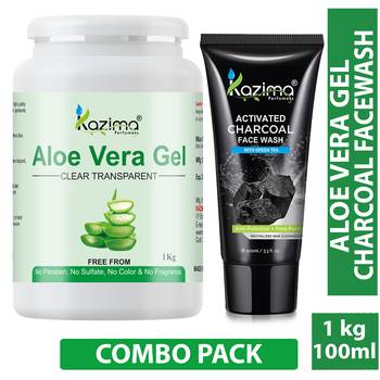 Kazima  Combo of Aloe Vera Gel 1kg + Charcoal Facewash 100ml 1