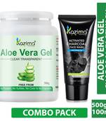 Kazima  Combo of Aloe Vera Gel 500g + Charcoal Facewash 100ml