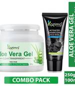 Kazima  Combo of Aloe Vera Gel 250g + Charcoal Facewash 100ml