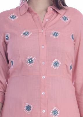 Pink Color Rayon Fabric Long Kurti 5