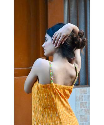 Mustard Ikat Slip Dress 2