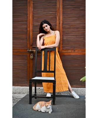 Mustard Ikat Slip Dress 3