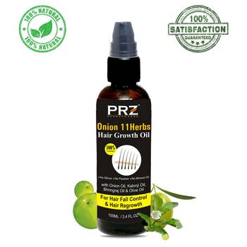 PRZ ONION 11 Herbs Hair Growth Oil For Unisex (100 ML)- ALL TYPE OF HAIR - For Hair Fall Control & Hair ReGrowth 1
