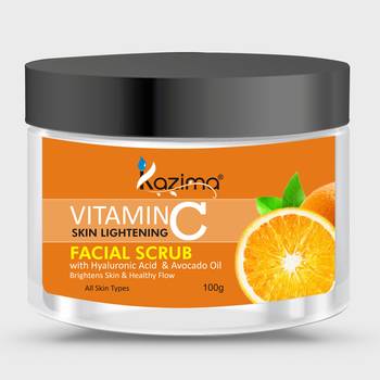 Kazima VITAMIN C Face Scrub (100g) Fairness Brightens Skin & Healthy Flow with Hyaluronic Acid  & Avocado Oil 1