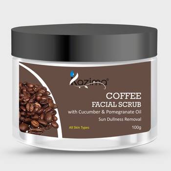 Kazima COFFEE Facial Scrub (100g) For Sun Dullness Removal with Cucumber & Pomegranate Oil 1