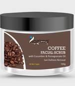 Kazima COFFEE Facial Scrub (100g) For Sun Dullness Removal with Cucumber & Pomegranate Oil