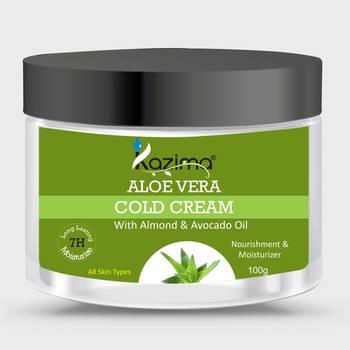 Kazima ALOE VERA COLD CREAM (100g) with Almond & Avocado Oil For Nourishment & Moisturizer Skin 1