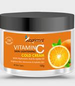 Kazima VITAMIN-C SKIN LIGHTENING COLD CREAM (100g) with Hyaluronic Acid & Jojoba Oil For Brightens Skin Moisturizes