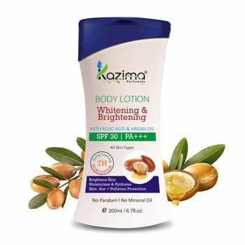 Kazima Whitening & Brightening BODY LOTION (200ML) with Kojic Acid & Argan Oil For Brightens Skin Moisturizes 1