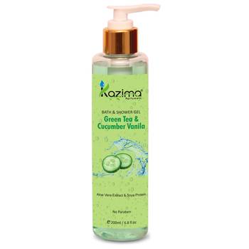 200ML Green Tea & Cucumber Vanilla with Grapefruit Luxury Body Wash & Bath Shower Gel With Soya Proteins By Kazima 1