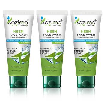 Kazima Neem Face Wash With Tea Tree & Tulsi For Anti Pollution ,Nourishes Skin + Pore Purifying Skin Defense 1
