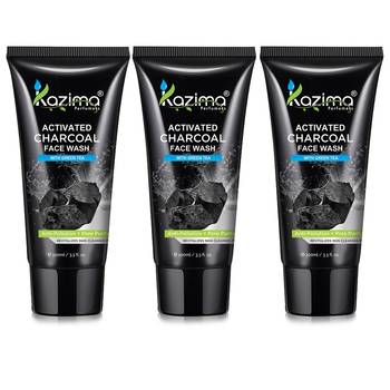 Kazima Activated CHARCOAL Face Wash With Green Tea For For Anti Pollution, ANTI AGING & Anti Acne Pimple Scars 1