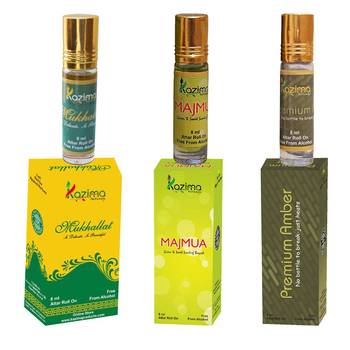 Kazima Charming Concentrated Attar Perfume For Unisex For Unisex Combo (3 Pcs Pack of 8ML Roll On) Free From Alcohol) 1