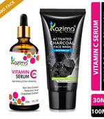 Kazima Combo of Vitamin C Serum 30ML & Activated Charcoal Face Wash 100ML