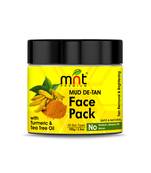 MNT Mud De-Tan Face Pack with Turmeric & Tea Tree Oil for All Skin Types Tan Removal| Skin Brightening, 100g