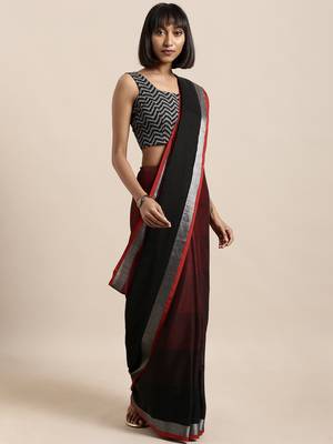 Pink woven linen saree with blouse 1