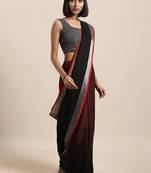 Pink woven linen saree with blouse