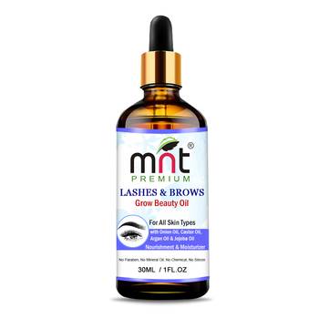 MNT Lashes & Brows Grow Beauty Oil with Argan & Jojoba Oil (30ml) For Thicker, Longer Eyebrows 1