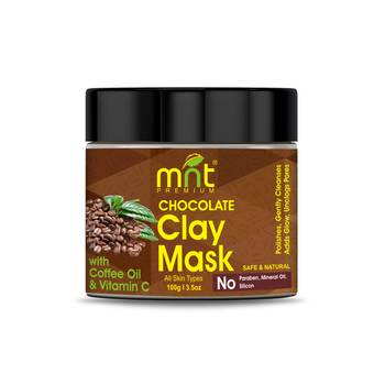 MNT Chocolate Clay Mask with Coffee Oil & Vitamin C for All Skin Types Polishes| Gently Cleanses 1