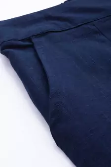 Blue plain cotton trousers
