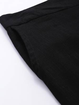 Black plain cotton trousers 4