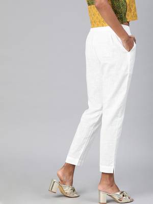 White plain cotton trousers 2