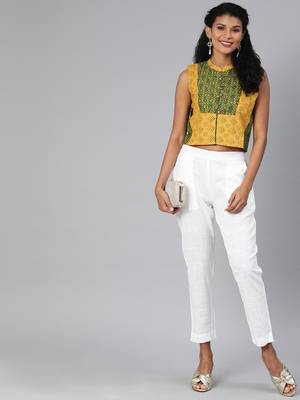 White plain cotton trousers 5