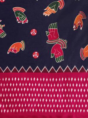 Maroon woven linen saree with blouse 3