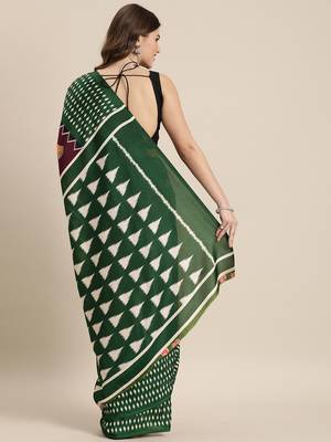 Brown woven linen saree with blouse 2