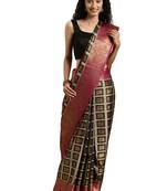Black Woven Tissue Saree With Blouse