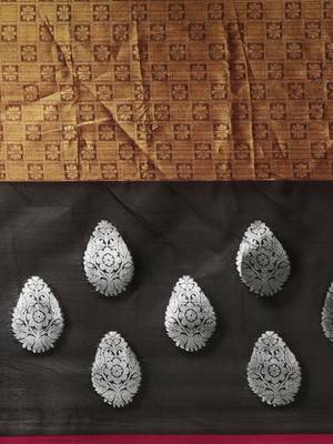 Copper woven tissue saree with blouse 3