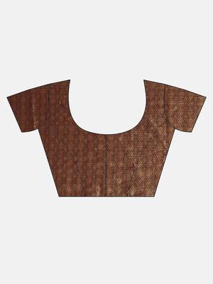 Copper woven tissue saree with blouse 5