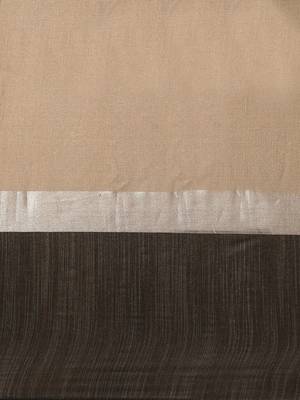 Brown woven linen saree with blouse 3