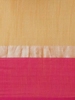 Mustard woven linen saree with blouse 3