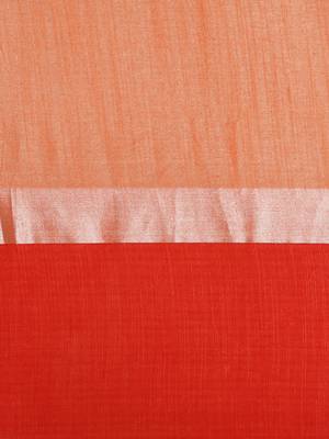 Orange woven linen saree with blouse 3