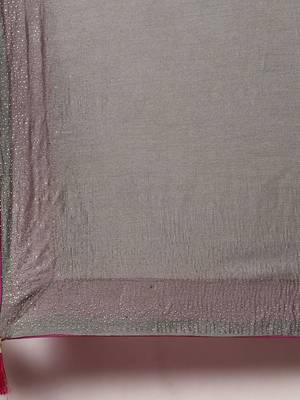 Grey woven silk blend saree with blouse 4