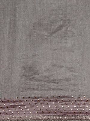 Grey woven silk blend saree with blouse 3
