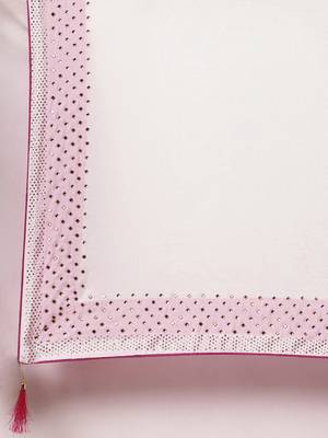 White woven silk blend saree with blouse 4