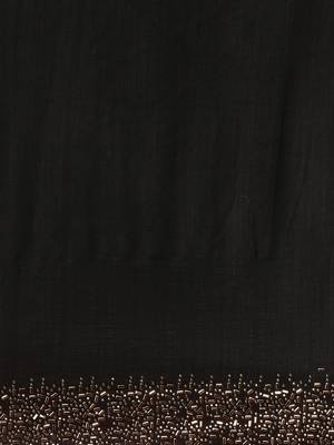 Black woven silk blend saree with blouse 3