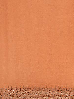Peach woven silk blend saree with blouse 3