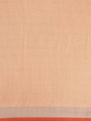 Orange woven linen saree with blouse 3