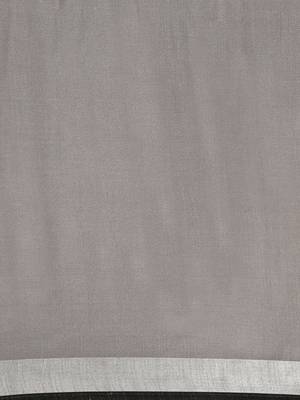 Grey woven linen saree with blouse 3