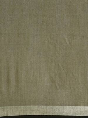 Green woven linen saree with blouse 3