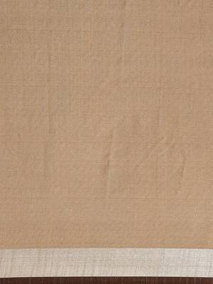 Brown woven linen saree with blouse 3