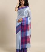 Blue woven tissue saree with blouse